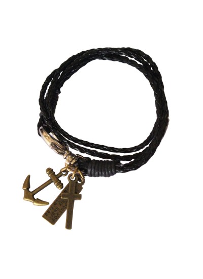 Black  Wrist Wrap Charm Fashion Bracelet 