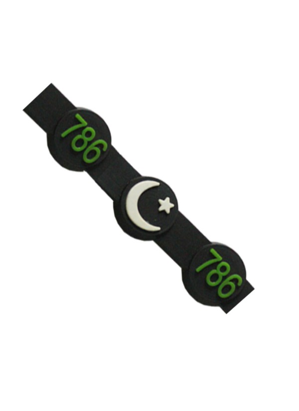 Elegant Multicolor 786 Islam Religious Silicon Rubber Bracelet