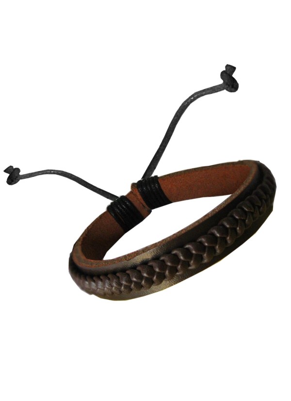 Mens Fashion Brown  Adjustable woven Fashion Bracelet 