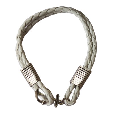 White Anchor Lock Wrap Fashion Bracelet 