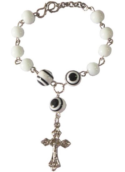 Elegant White Christ cross charm fashion Religious Bracelet