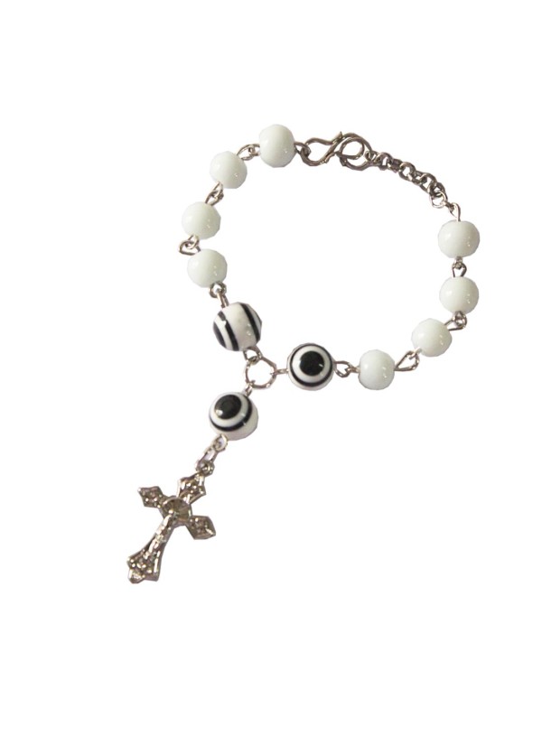 Elegant White Christ cross charm fashion Religious Bracelet
