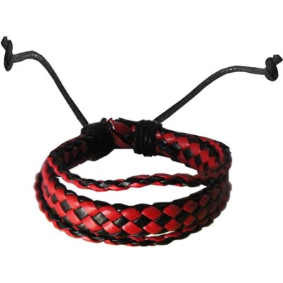 Elegant Red::Black Woven Rope Adjustable Fashion Bracelet