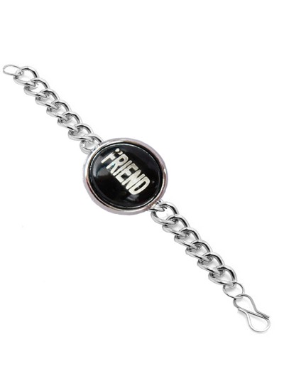 Black::Silver  Friendship day special Silver Link fashion Bracelet 