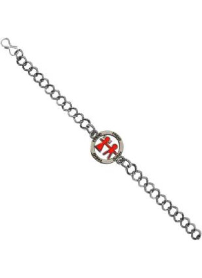 Red::silver  Friendship day Special Stylish link Fashion Bracelet 