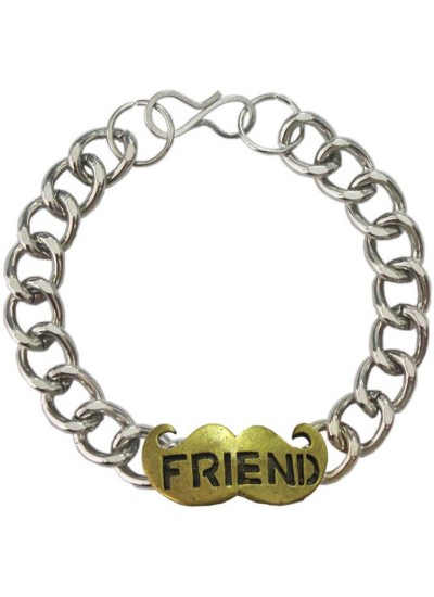Elegant  Silver::Bronze  Friendship day special Moustache Fashion Bracelet