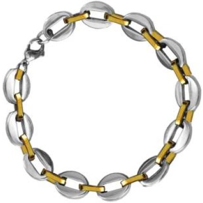 Gold::Silver Box Byzantine Chain Link Fashion Stainless steel Bracelets