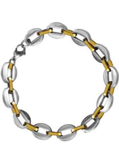 Gold::Silver Box Byzantine Chain Link Fashion Stainless steel Bracelets