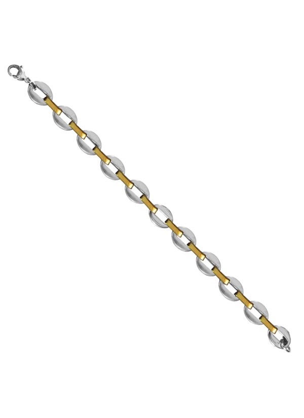 Gold::Silver Box Byzantine Chain Link Fashion Stainless steel Bracelets