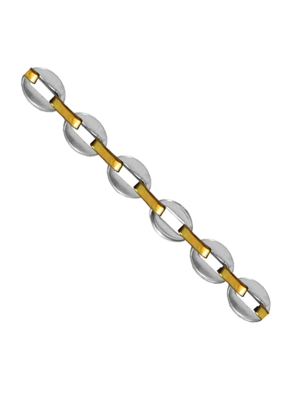 Gold::Silver Box Byzantine Chain Link Fashion Stainless steel Bracelets