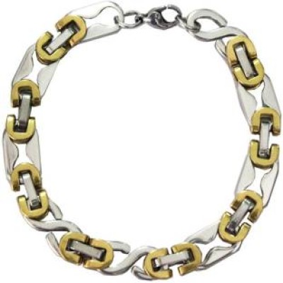 Gold::Silver  Box Byzantine Chain Link Fashion Chain Bracelets