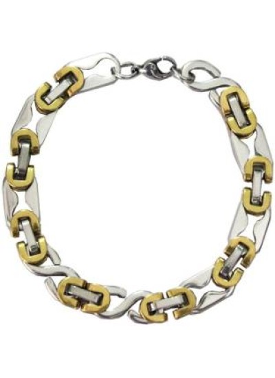 Gold::Silver  Box Byzantine Chain Link Fashion Chain Bracelets