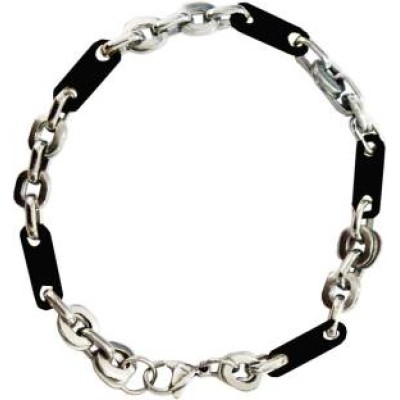 Black::Silver Box Byzantine Chain Link Fashion Stainless steel Bracelets