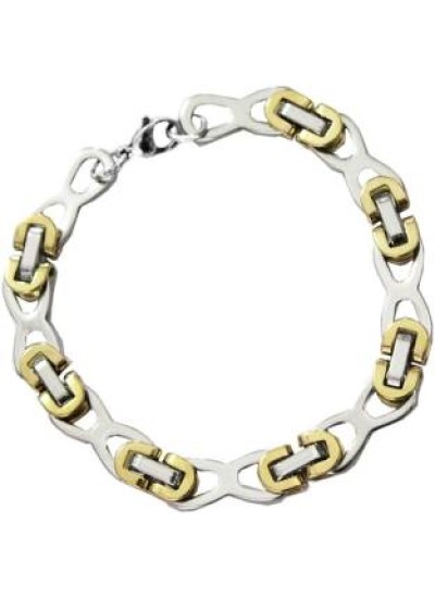 Gold::Silver Box Byzantine Chain Link Fashion Stainless steel Bracelets