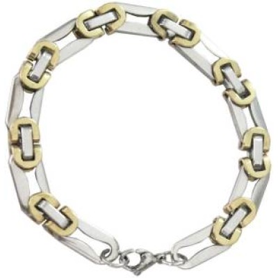 Gold::Silver Box Byzantine Chain Link Fashion Stainless steel Bracelets