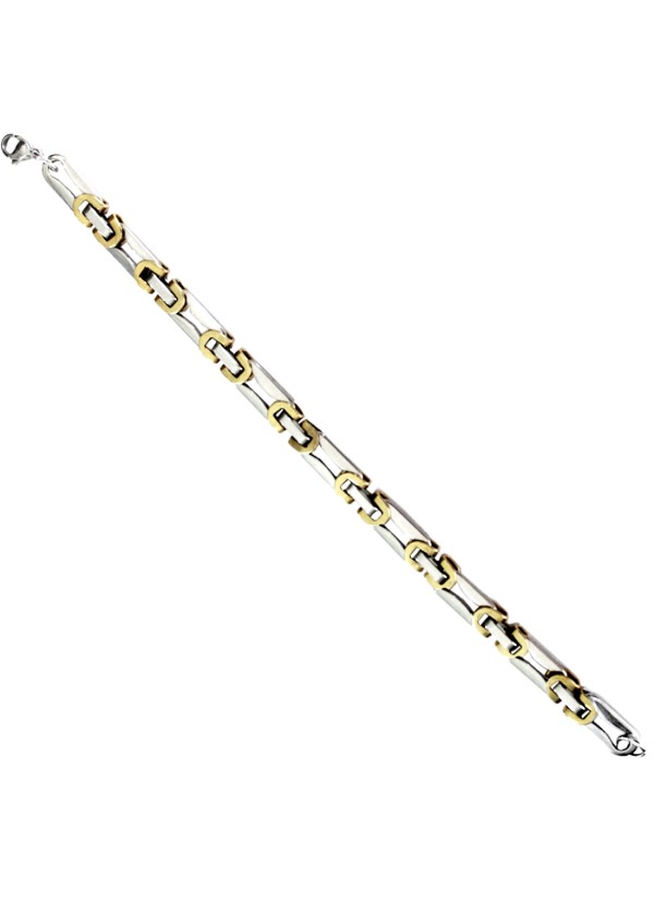 Gold::Silver Box Byzantine Chain Link Fashion Stainless steel Bracelets