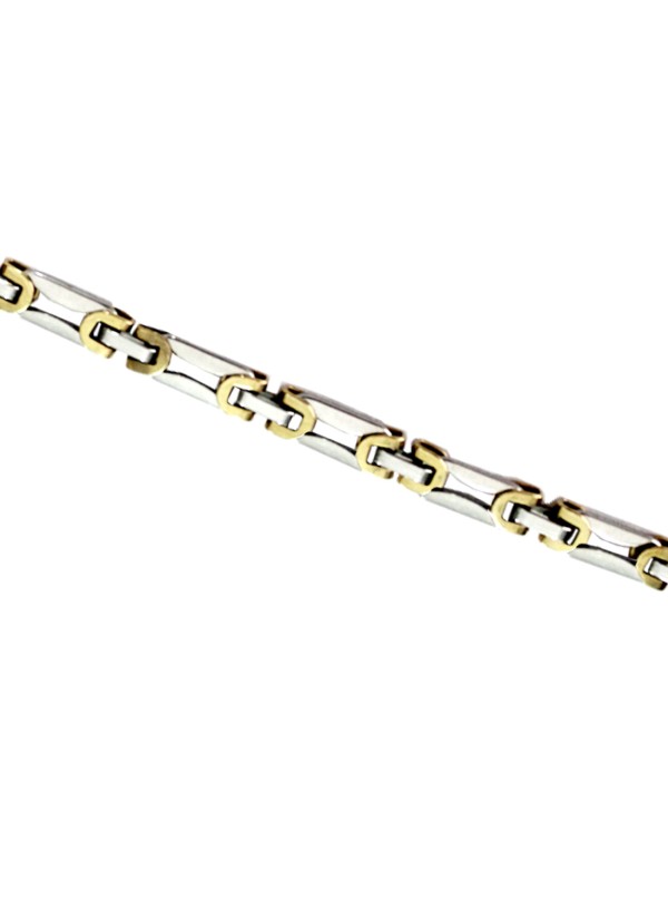 Gold::Silver Box Byzantine Chain Link Fashion Stainless steel Bracelets