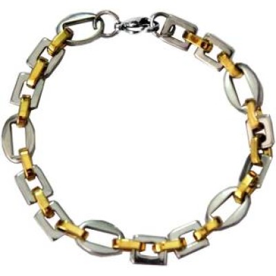 Gold::Silver  Box Byzantine Chain Link Fashion Stainless steel Bracelets