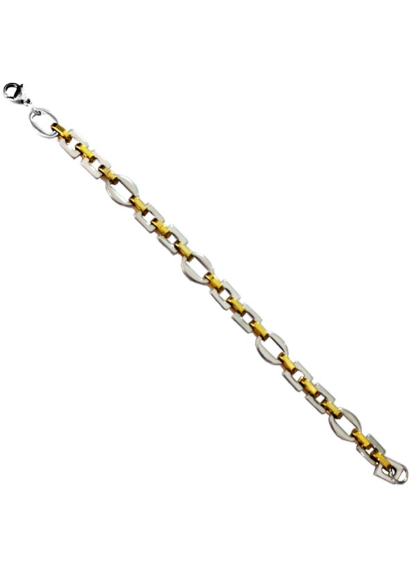 Gold::Silver  Box Byzantine Chain Link Fashion Stainless steel Bracelets