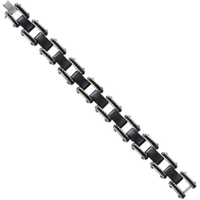 Elegant  Black::Silver  Tone link   Fashion Chain Bracelets