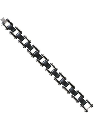 Elegant  Black::Silver  Tone link   Fashion Chain Bracelets