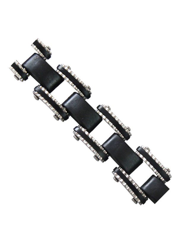 Elegant  Black::Silver  Tone link   Fashion Chain Bracelets