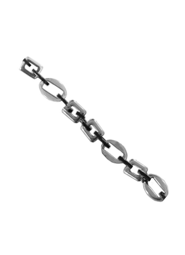Silver::Black Byzantine Chain Style Stainless steel Bracelets