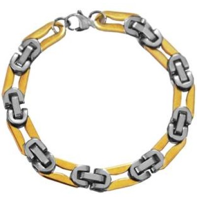 Silver::Gold Byzantine Chain Style Stainless steel Bracelets