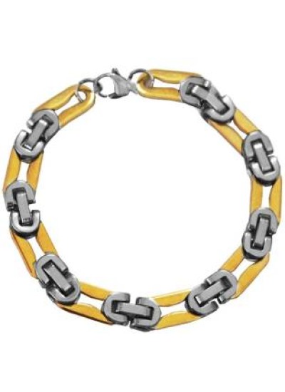 Silver::Gold Byzantine Chain Style Stainless steel Bracelets