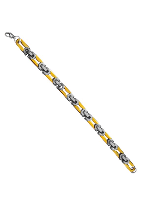 Silver::Gold Byzantine Chain Style Stainless steel Bracelets