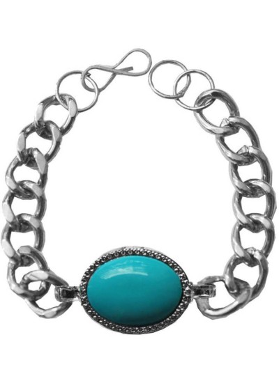 Stylish  Silver::Blue  Salman Khan Inspired design Bracelet