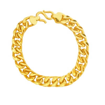 Menjewell Simple But Classic Gold Imported Quality Cuban Style Link Brass Bracelet