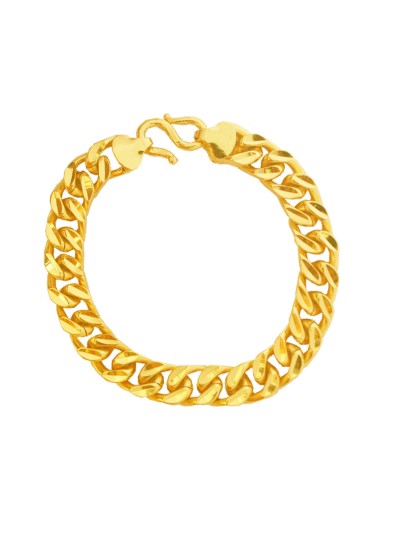 Menjewell Simple But Classic Gold Imported Quality Cuban Style Link Brass Bracelet