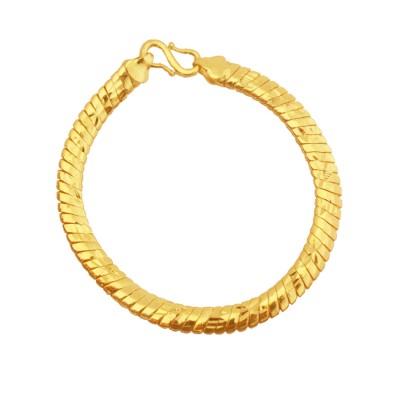 Menjewell Simple But Classic Gold Imported Quality Snake Design Brass Bracelet