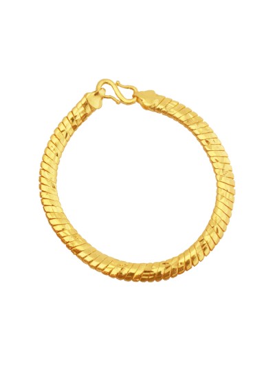 Menjewell Simple But Classic Gold Imported Quality Snake Design Brass Bracelet