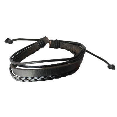 Black New Stylish Fashion Leather Bracelet