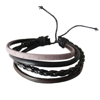 Black Leather Fashion Leather Bracelet