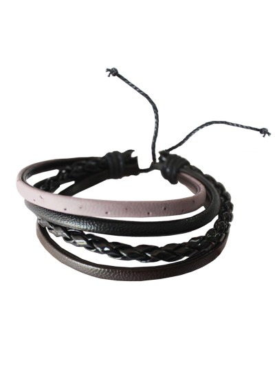 Black Leather Fashion Leather Bracelet