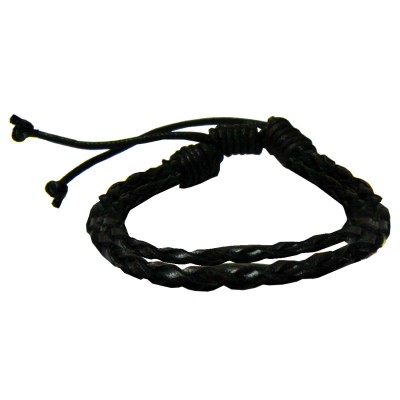 Black  Leather Fashion Bracelet