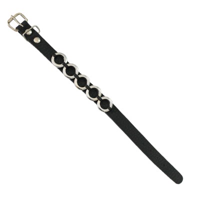 Black Leather Round Fashion Leathe Bracelet