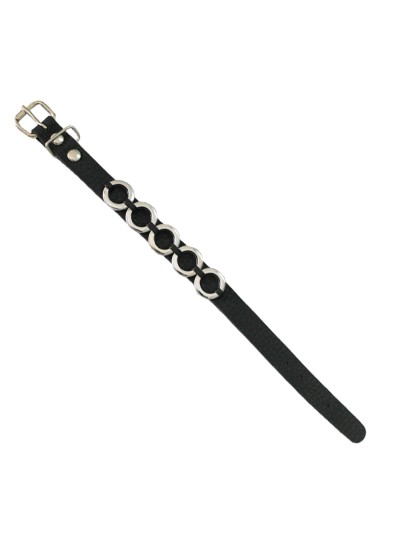 Black Leather Round Fashion Leathe Bracelet