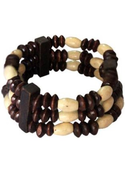 Brown Wood Beads Stretchable Fashion wooden Bracelet 