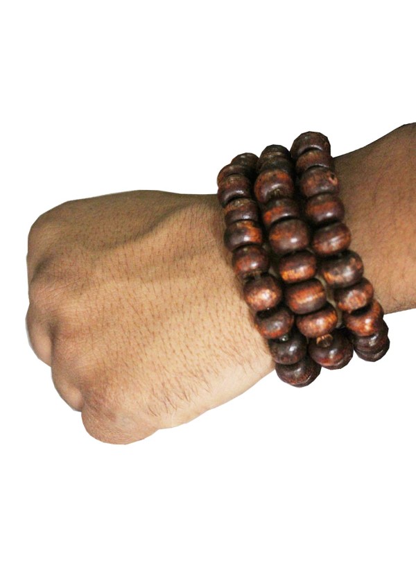 Elegant Brown Wood Bead Stretchable combo Wooden Bracelets 