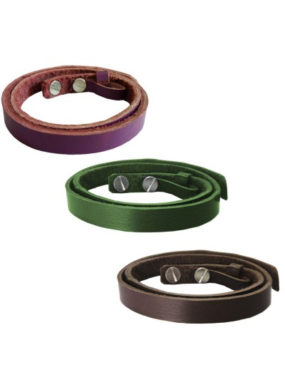 Menjewell Classic Genuine Leather Multicolor Stylish Wrist Band Combo