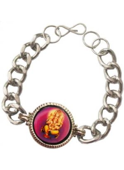 Elegant Silver Religious Ganesha Bracelet