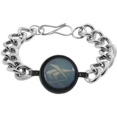 Silver::Blue Link Fashion Stainless steel Bracelets