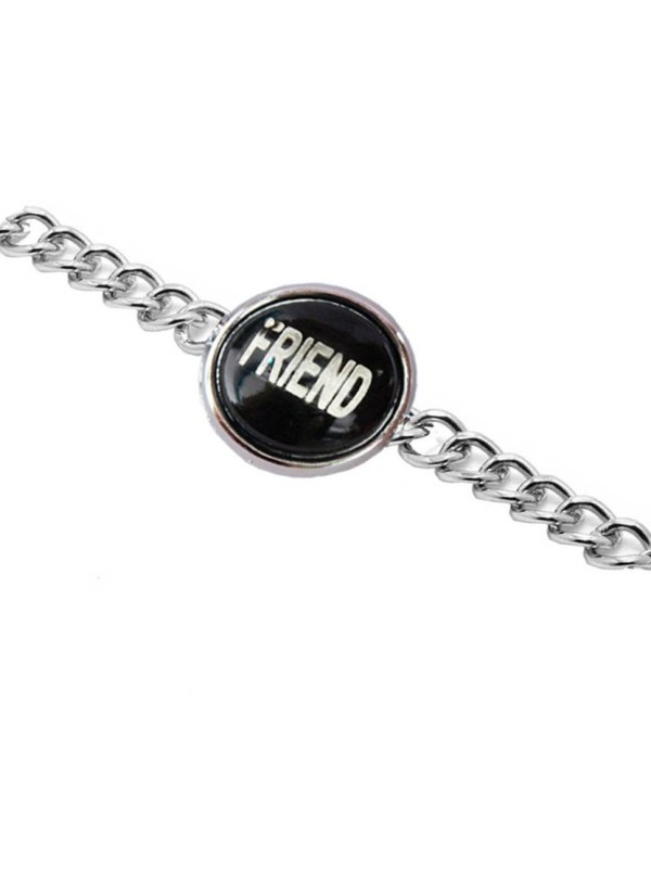 Black::Silver  Friendship day special Silver Link fashion Bracelet 