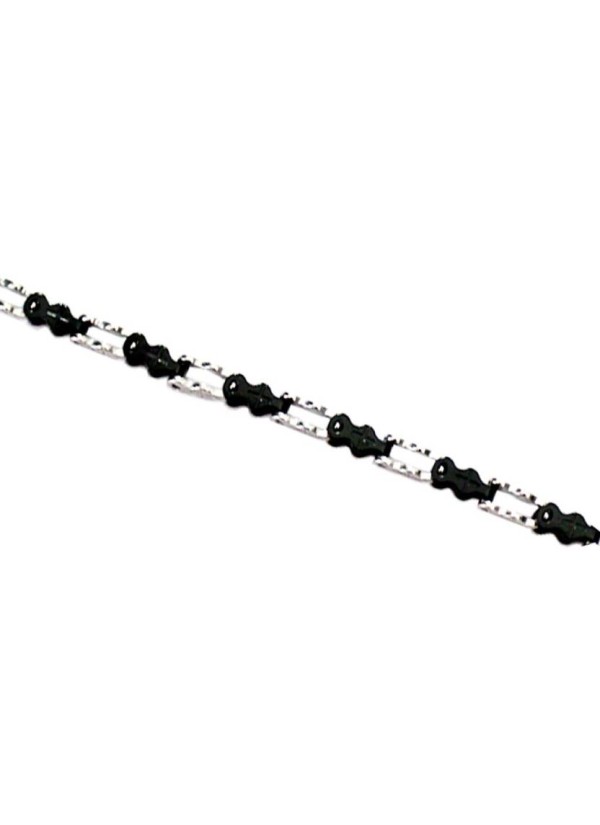 Black::Silver Box Byzantine Chain Link Fashion Stainless steel Bracelets