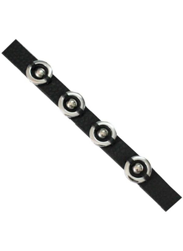 Black Leather Round Fashion Leather Bracelet