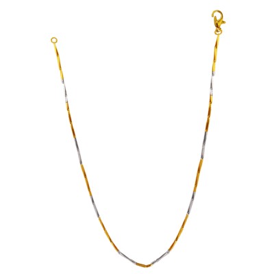 Menjewell Silver Gold Two Tone Italian Stainless Steel Chain Necklace For Men